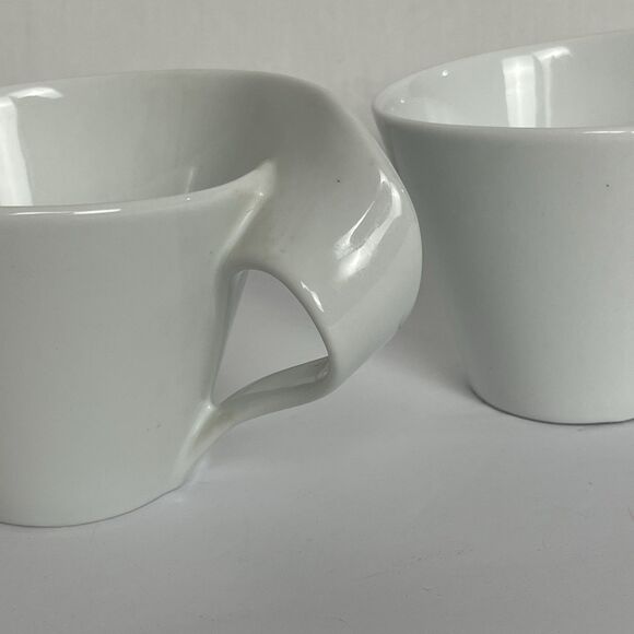 OKKO Coffee Tea Cup Set 2 Vintage Y2K Modern Design White Ceramic MOMA Argentina - Picture 4 of 8